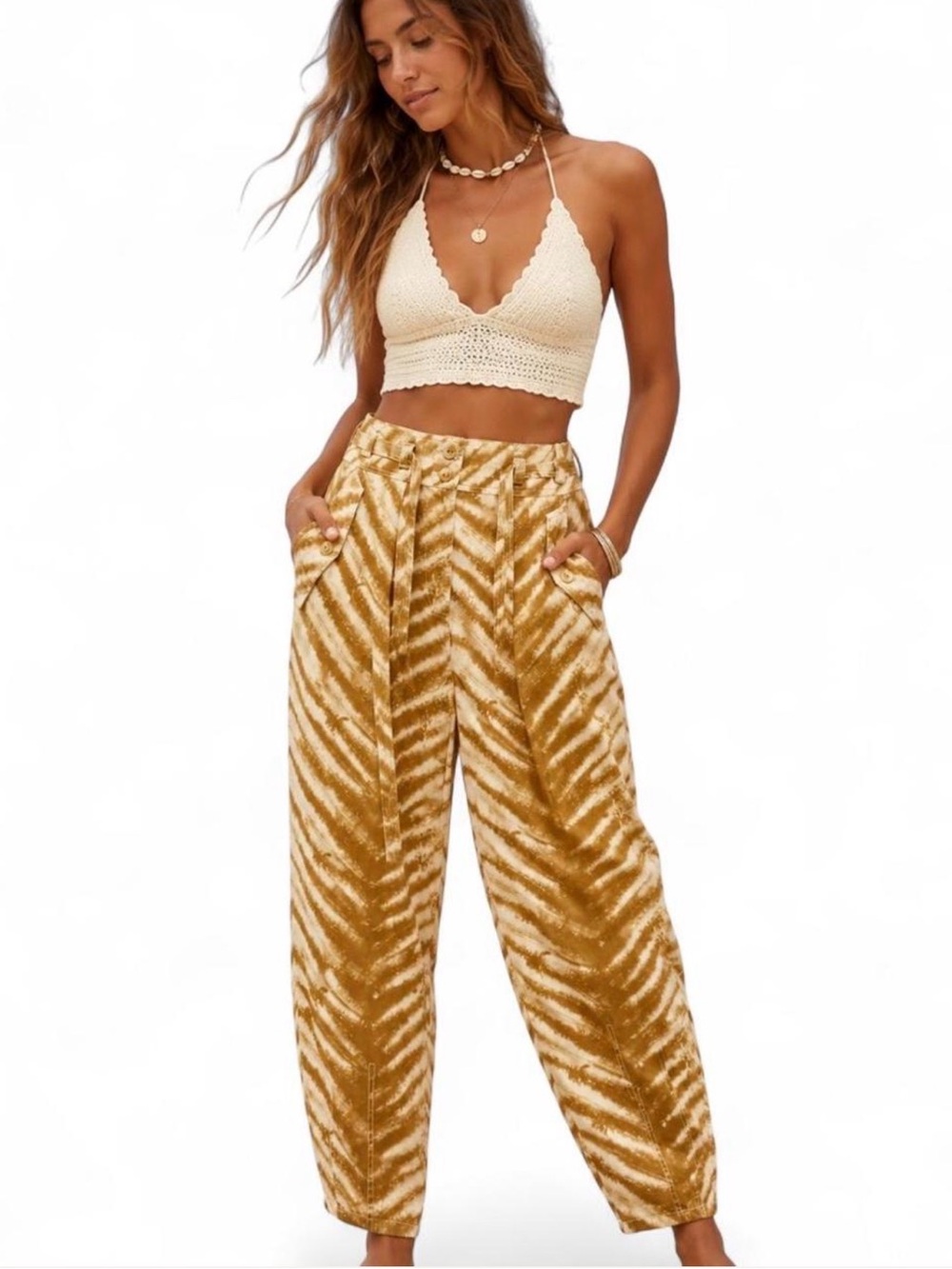 $500 🔥 ULLA JOHNSON Tie-Dye Utility Pants — Size 2 🔥